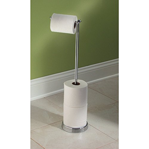 InterDesign Classico Freistehender Toilettenpapier-Halter fürs Bad – Groß, Chrom - 5