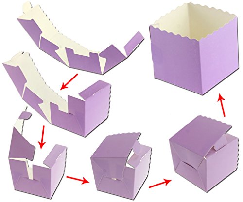 100x Kreative Herz-Entwurf Hochzeit Party Gastgeschenk Box Kartonagen Schachtel Lila - 3