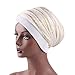 Produktbild Mitlfuny Unisex Damen Stretch Blume Muslime Kopftuch Kopf Schal Hut Ethnisch Aufdruck Turban Kopfbedeckung Kappe FüR Krebs (Weiß)