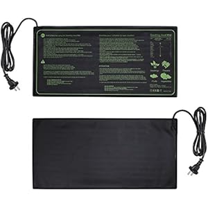 [Gesponsert]Lerway Heizmatte Zimmergewächshaus Wärmematte Reptil Dragon Temperatur Heizkissen Amphibien Pet Mat Wärmer Bett Matte, 20 x 10 Zoll, 17.5Watt