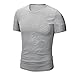 Produktbild Herren Bluse,feiXIANG Herren Sommer Mode Drucken Kurzarm T-shirt (M, Grau)
