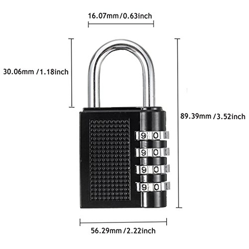 2xCandado de Seguridad ,GOCHANGE 4-Dígitos Combinación Candados para Taquillas del Gimnasio,Maleta de Equipaje, Herramientas, Equipaje,Casillero,Archivadores,etc