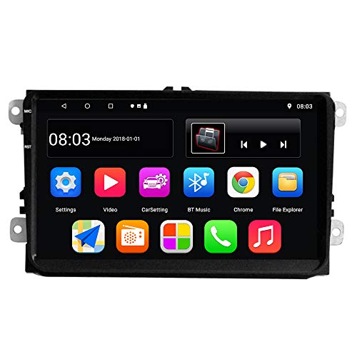 KKXXX S9 Pro Android 8.1 Estéreo para el automóvil para VW Volkswagen 2 DIN 9 Pulgadas Navegación GPS Radio automática Am FM RDS 4GB RAM 32GB ROM BT Control del Volante Enlace del Espejo