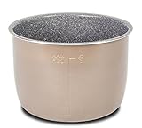 Cubeta de aluminio fundido con revestimiento antiadherente tricapa cerámica de piedra tricapa Revestimiento ecológico. Apta para ollas programables GM de 6 litros. Cubeta Excelsior de Ollas GM. (Café)