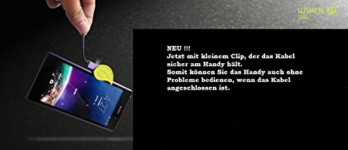WSKEN Magnet USB Ladekabel für Sony Xperia Z3 , Sony Xperia Z3 Compact , Sony Xperia Z2, Sony Xperia Z1 Smartphone , Sony Xperia Z Ultra XL39h , Sony Xperia Z1 Mini, Sony Xperia Z2 Mini Ladekabel Anschluss Adapter Anschluss Stecker Verbindung – schwarz - 2