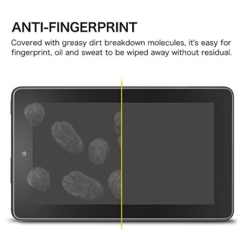Fintie Folie Panzerglas für Amazon Fire 7 Zoll (2015 Modell) – [9H Härtegrad] Premium HD klar [stark kratzfest] Hartglas Panzerglas Displayschutzfolie Glasfolie Tempered Glass Screen Protector - 6