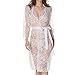 Produktbild MOIKA Damen Lace Nachtwäsche, New Damen Dessous Babydoll Nachtwäsche Unterwäsche Lace Coat Nachtwäsche Bademäntel(EU46/L,Weiß)