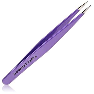 Tweezerman Stainless Steel Point Tweezer, Assorted Colors