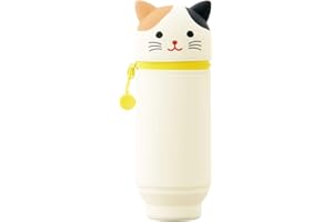 LIHIT LAB LIHITLAB PuniLabo Stifteetui (Stifthalter), groß, 7,4 x 21,1 cm, Calico Cat (A7714-7)