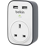 Belkin BSV103 SurgeCube 1 Way Surge Protector with 2 x 2.4 A Shared USB Charging