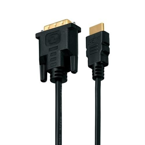 rocabo 0,5m HDMI auf DVI Kabel – HDMI Stecker Typ A 19 pol auf DVI-D Stecker 18+1 – High-Speed – schwarz– vergoldete Kontakte – Full-HD 1080p - 2