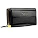Produktbild Herren GeldbRse Leder Mit DoppelreiVerschluss Brieftasche Business Handgelenktasche Portemonnaie Clutch Unterarmtasche Mit Handschlaufe Herrentasche Tasche Portmonee Schwarz | Braun | Geschenk Wallet,Black