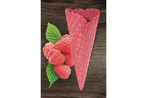 ‎MUELHEIMER MANUFAKTUR EISWAFFELN Mülheimer Manufaktur Eiswaffeln - Süße Eiswaffeln Himbeer Geschmack - 135xØ52mm - 42 Stück