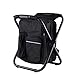 Produktbild Nadalan Outdoor Klappstuhl Angeln Rucksack Stuhl, tragbarer Camping Hocker, faltbar Stuhl mit Double Layer Oxford Stoff Kühltasche für Angeln, Strand, Camping, Haus und Ausflug schwarz