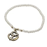 Durchmesser Trachtenarmband: ca. 5,5 cm, Mini-Brezl-Anhänger mit Strass-Steinen (antik-gold-farben): ca. 1,5 x 1,3 cm