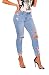 Produktbild iRachel Womens Jeans Hose Skinny Röhrenjeans Hose Denim Dünn Rise Ripped Loch Bleistift Hose