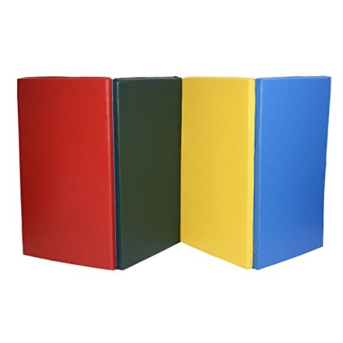 Preisvergleich Produktbild COSTWAY Weichbodenmatte Gymnastikmatte Yoga Turnmatte Klappmatte 4 x klappbar bunt 300x120x5cm