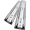 RACO Sliding Drawer Rail 1 Pair Full Extension Track Rail for Cabinets Dresser Wardrobe Kitchen Trash (20 INCH, Soft Closing)