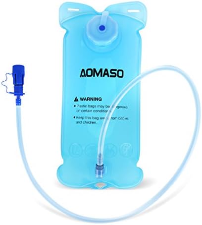 Aomaso 2L 70oz Hydration Bladder Water Storage Reservoir FDA Approved BPA Free with Wide Opening and Shutoff Valve for Outdoor Biking, Climbing, Hiking, Hunting and More - Azure