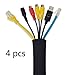 Produktbild Cable Management Sleeve, Cord Management System for TV/Computer/Home Entertainment, 19-20 inch Flexible Cable Sleeve Wrap Cover Organizer, 4 Pieces - Black