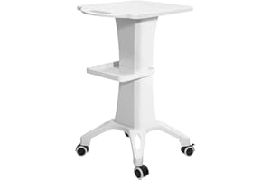 Begoniape Schönheitssalon Einstellbar Rollwagen, Tablett Eisensäule Bürosalon Rollwagen Kosmetikwagen mit Rollen, Weiß Friseuren Schönheitssalons Allzweckkosmetik Arbeitswagen