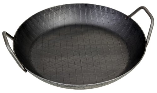 GRÄWE Schmiedeeiserne Servierpfanne Ø 32 cm, hoher Rand, 2 Griffe, geriffelt, inkl. Pfannenwender - 2
