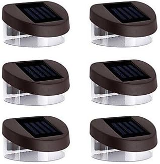 6pcs 2LED White Solar Lights Wall Stair Parapet Walkway Outdoor Deck Lamp