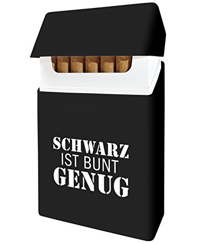 Zigarettenbox – Zigarettenetui – „Schwarz ist bunt genug“ Zigarettenhülle aus Silikon [Smokingbox] – passend für Zigarettenschachtel in Standardgröße - 3