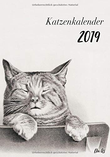 Preisvergleich Produktbild Katzenkalender 2019 A5: Der praktische Wochenplaner mit Katzenmotiv Cover und inspierierenden Zitaten rund um die Katze (1 Woche auf 2 Seiten, Band 2019)