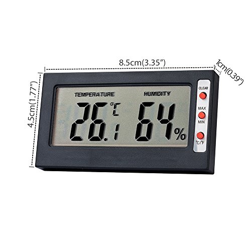Senweit Mini Digitale Temperatur Luftfeuchtigkeit Versmaß Thermometer LCD Hygrometer Gauge Messung Hoch Präzise Verschiedenen Schwarz - 3