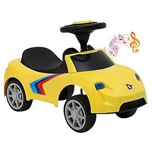 Dash F1 Musical Ride on Car with Front and Rear Lights in Different Colors, Steering Drive, Perfect for Kids (1 to 3 Years , Yellow)