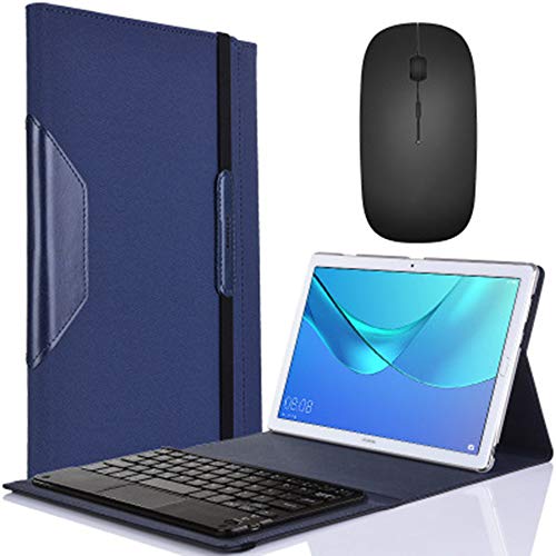 Preisvergleich Produktbild LoMe 10,8"-Tablet Bluetooth-Tastaturgehäuse - Kabelloses Tastaturgehäuse mit Multifunktions-Trackpad für Huawei MediaPad M5 10,8" -Tablet,Blue