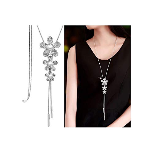 Shining Diva Fashion Jewellery Pendants for Girls with Long Chain Pendent Party Necklace for Women & Girls(Silver)(9269np)