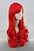 Topcosplay Women's Long Weavy Cosplay Wigs Halloween Party Hair Fire Red