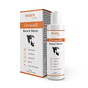 mars by GHC Beard Shampoo, Nourishes Beard Scalp, Purifies and Cleanses Beard, Healthy and Thick Beard Growth, Reduces Patchy Beard | Paraben, SLS & Sulphate Free (200 ml - Pack of 1)