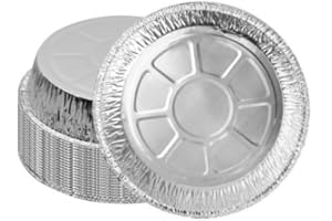 Rapidbok 20 Stück Rund Formen Aluschalen 8 Zoll, Tablett aus Aluminiumfolie, Alu Grillschalen, Aluminum Pans Disposable, für Backen, Dämpfen, Kochen