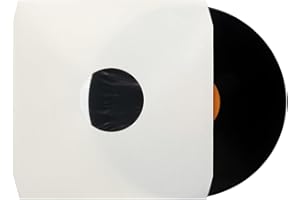PayaShell Weiße Kraftpapier-Schutzhüllen mit Folienbeschichtung, Eckschnitt – 50 Stück Vinyl-Schallplatten-Innenhüllen, Anti-Statisch, Premium Qualität