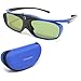3D Brille VIDIMENSIO® DLP Pro [7G] 2017 - 'BLUE HEAVEN' mit Brillenetui - deutsches Originalprodukt - für alle DLP 3D Beamer aller Marken geeignet - 7. Generation - wartungsfreier Li-Akku & Pi-Zelle - mit höchster Akkukapazität & SteadySync Technologie - optimierte Schärfe, Helligkeit & Kontrast - ULTRA LEICHT 32g – HD optimiert - 96Hz-200Hz - auto invert Funktion BRILLENETUI + SOFORT-AUSTAUSCH GARANTIE + TECHNISCHER SUPPORT Inklusive !