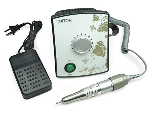 TRITOR Nagelfräser schwarz/weiß - Elektrische Nagel-Feile für Gel-Nägel - Fräser - Maniküre - Pediküre