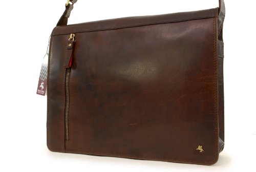 Umh  ngetasche A4 - kindle iphone MP3 kompatibel - B  ffel Leder von Visconti  ML23  - Braun - GR    E  B  35 5 H  34 T  5 cm