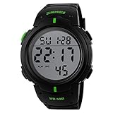 guoxuEE Wasserdichte Männer Boy LED Silikon Digital Stoppuhr Datum Sport Armbanduhr