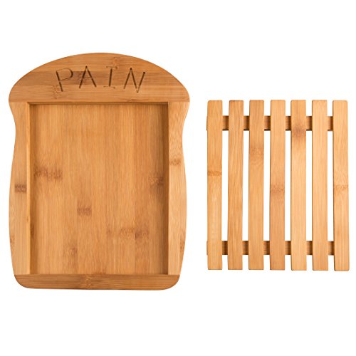 Levivo Brotschneidebrett aus Bambus mit abnehmbarem Krümelgitter - 6
