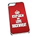 Produktbild Weiß Schutzhülle für iPhone 5/5S 0875 rot Keep Calm und Love Buchweizen