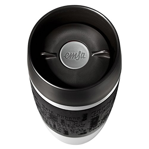 Emsa Thermobecher TRAVEL MUG Grande Schwarz 0,5 L mit persönlicher Rund-Gravur gelasert Edelstahl Soft-Touch-Manschette mit Quick Express Verschluss - 3