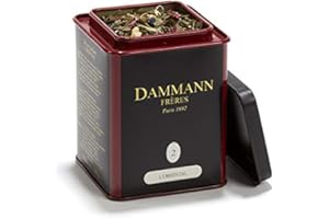 PASTICCERIA PASSERINI DAL 1919 Dammann L'Ôriental 2 - Tè verde Sencha dalla Cina aromatizzato con pezzi di frutta e petali di fiordaliso, 100 grammi, Dammann Frères