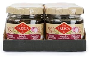 PRISCA Surtido de condimentos con 6 Unidades de 90gr cada - Cebolla Caramelizada 2 Unidades Pimientos Caramelizados 2 Unidades Mermelada de Higo 2 unidades - Con Vinagre Balsamico y Oporto