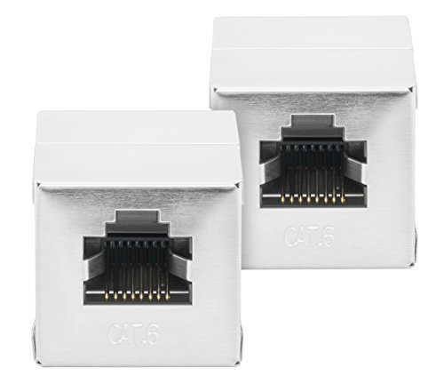 2x mumbi CAT.6 Ethernet Modular Kupplung / RJ45 Netzwerkkabel Buchse / Adapter für CAT6 Kabel - 2
