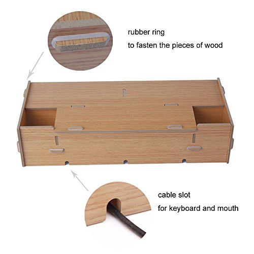 AZLife Holz Monitor Ständer DIY Verbindung Bildschirmerhöher Schreibtischregal für Laptops, Drucker oder Monitor, iMac, LCD TV Geräte,Schreibtisch Organizer mit Zusätzlicher Stauraum - 4