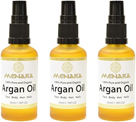 Menara Argan Oil for Hair, Nails & Body 50ml 100% Natural Premium Quality Moroccan Oil Anti-Aging, Hydrating & Smoothing Cold Pressed & Virgin