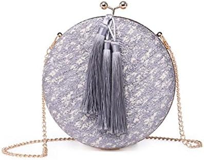 Women Bags Clutch Dress Evening Party Wedding Vintage Embroidery Tassel Shoulder , gram color